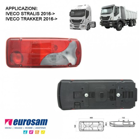 fanale posteriore dx lc8 iveco stralis trakker 2016- connettore posteriore 8 pin hdscs