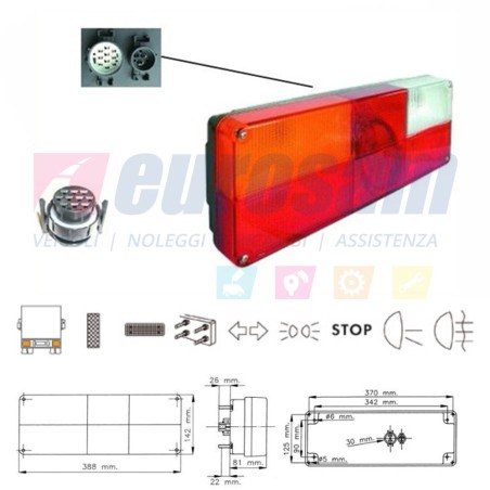 fanale posteriore sx completo iveco eurotech 1 serie originale aric leart