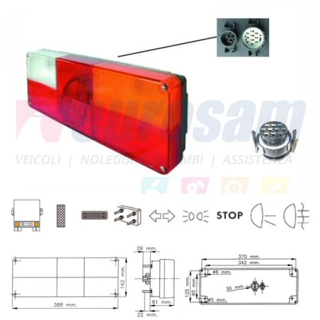 fanale posteriore dx completo iveco eurotech 1 serie originale aric leart