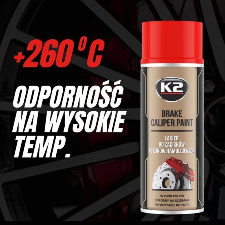 vernice spray rossa per pinze freno alta temperatura duratura 400ml k2