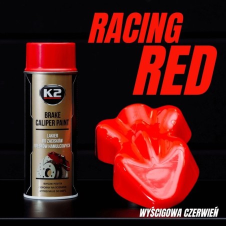 vernice spray rossa per pinze freno alta temperatura duratura 400ml k2