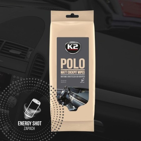 salviette  pulizia cruscotto plastiche interne auto profumate conf. 24 pz k2 polo matt wipes