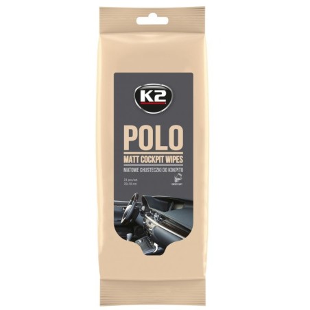 salviette pulizia cruscotto plastiche interne auto profumate conf. 24 pz k2 polo matt wipes