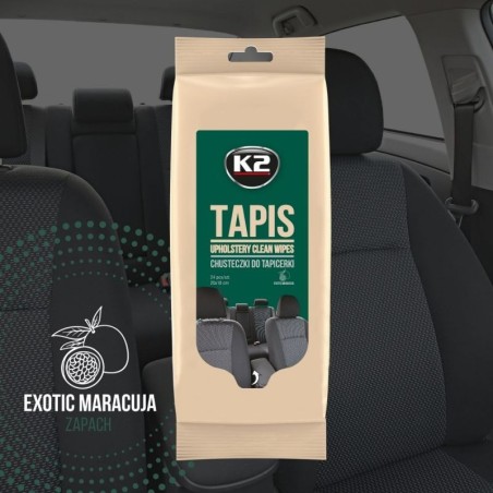 salviette pulizia protezione sedili in pelle interni profumo maracuja conf. da 24 pz k2 tapis