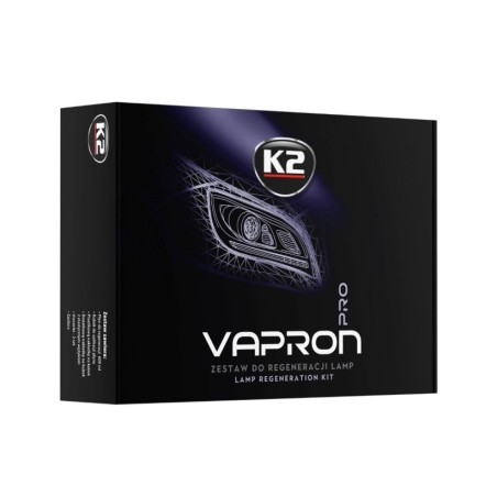 kit rigenerazione fari proiettori in plastica professionale con polimero k2 vapron