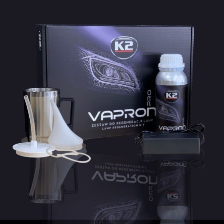 kit rigenerazione fari proiettori in plastica professionale con polimero k2 vapron