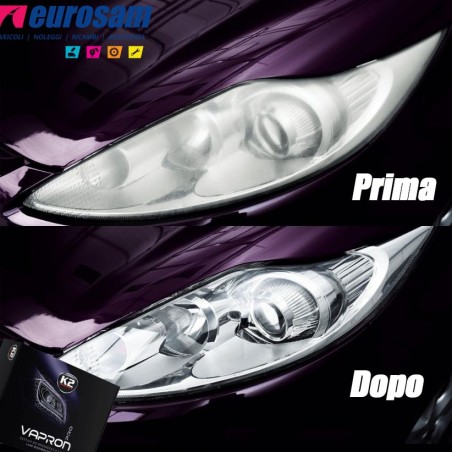 kit rigenerazione fari proiettori in plastica professionale k2 vapron