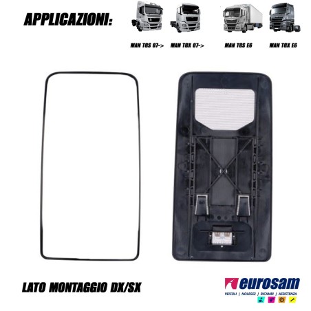 vetro specchio retrovisore dx sx man tgs tgx euro 5 euro 6 381x201