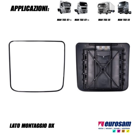 vetro grandangolo specchio retrovisore dx man tgx tgs