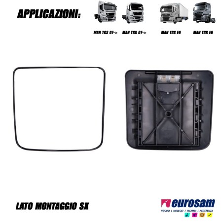 vetro grandangolo specchio retrovisore sx man tgx tgs