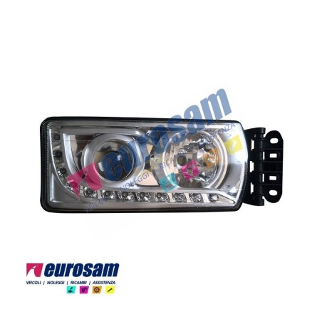 proiettore faro destro con luce diurna led iveco eurocargo stralis hi-way