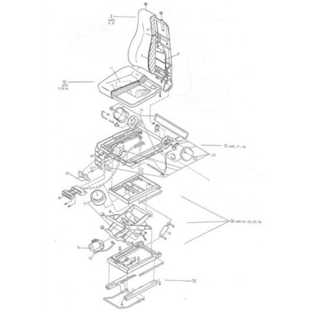 molla aria sospensione sedile isri 6500 jcb volvo komatsu liebherr