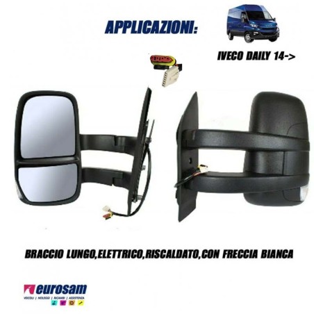 specchio retrovisore sx braccio lungo iveco daily 2014