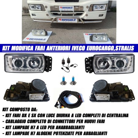 kit modifica proeiettori fari anteriori iveco eurocargo stralis