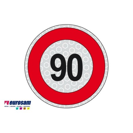 disco limite velocita' 90 km/h adesivo