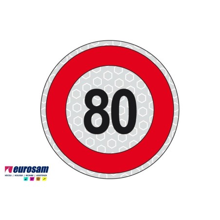 disco limite velocita' 80 km/h adesivo