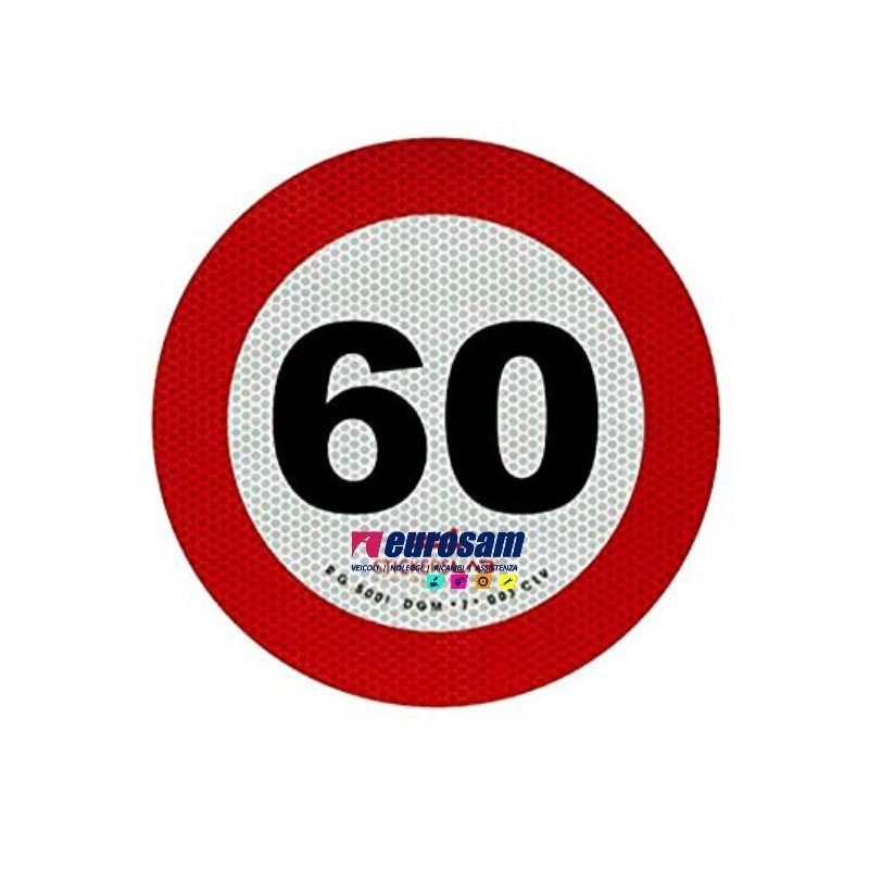 disco limite velocita' 60 km/h adesivo