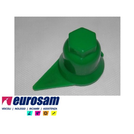 copri bullone dado ruota plastica verde d.33 mm
