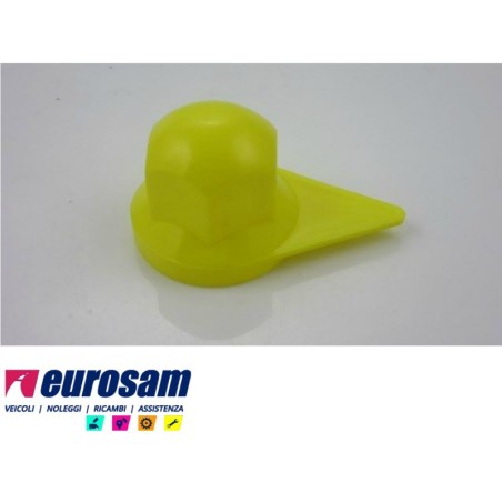 copri bullone dado ruota plastica giallo d.33 mm