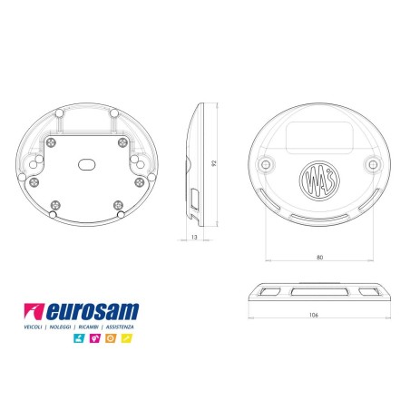 lampeggiante led 12/24v universale per pedane sponde idrauliche