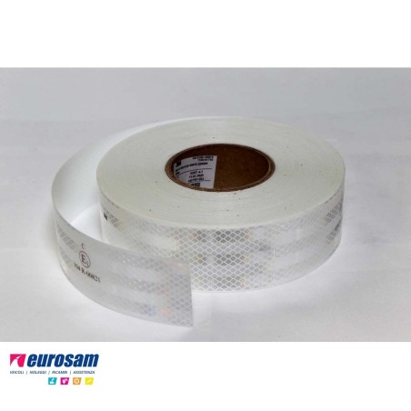 Nastro Rifrangente 3M Diamond Grade BIANCO ECE 104 | Rotolo 50m DX/SX | Cod. 7168