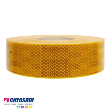Nastro Rifrangente 3M Diamond Grade GIALLO ECE 104 | Rotolo 50m DX/SX | Cod. 7165