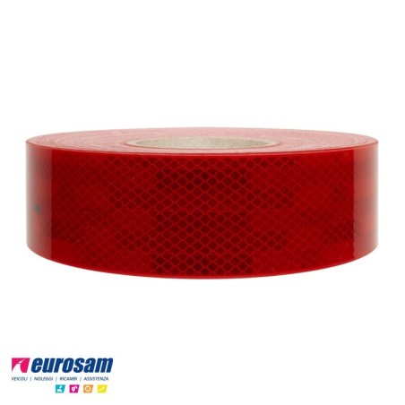 rotolo 50 mt nastro adesivo rosso riflettente 3m ece 104