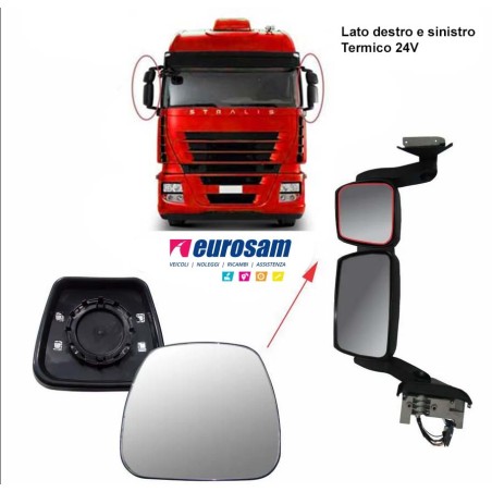 vetro grandangolo specchio retrovisore destro sinistro iveco eurocargo stralis trakker