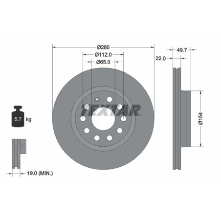 coppia dischi freno anteriori audi a3 seat leon vw golf v