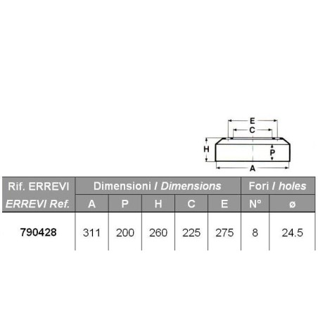 tamburo freno rimorchio e semirimorchio meritor - ror: assale 15 pollici massa frenante 200mm