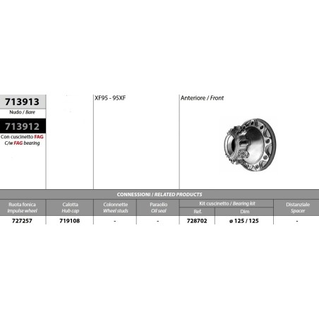 kit mozzo ruota anteriore daf xf95 95xf con cuscinetto oe quality