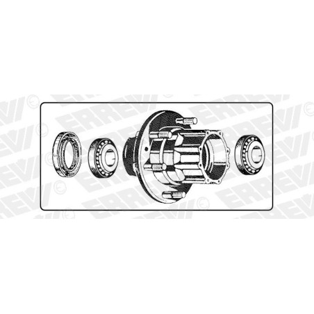kit mozzo ruota posteriore iveco new daily 30/35.8 turbodaily 35.10/.12 con cuscinetti e paraolio