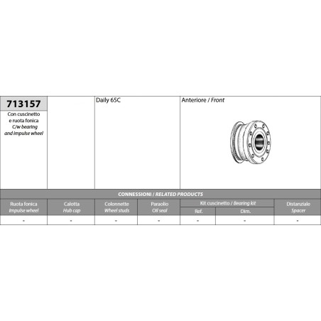 mozzo ruota anteriore completo iveco daily 65c con abs