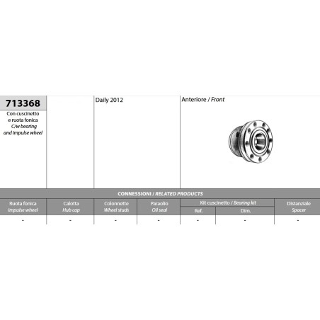 mozzo ruota anteriore completo iveco daily modello 2012 con ruota fonica