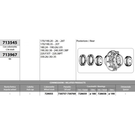 mozzo ruota posteriore nudo iveco 170 190.20/.26 180.24/.26 190.30/.38 240.30/.38 330.26/.30/.35 con colonnette