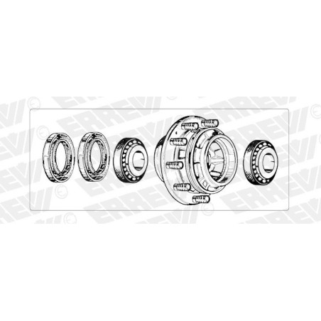 kit mozzo ruota posteriore iveco 170 190.20/.26 180.24/.26 190.30/.38 240.30/.38 330.26/.30/.35 con cuscinetti paraoli e colonne