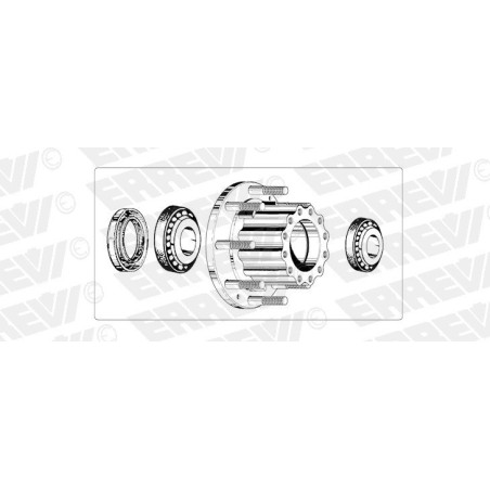 kit mozzo ruota posteriore iveco eurocargo 120/150/170/260e15/e18/e21/e23 con cuscinetti paraolio e colonnette