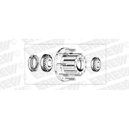 kit mozzo ruota posteriore iveco eurocargo 120/150/170/260e15/e18/e21/e23 con cuscinetti paraolio e colonnette