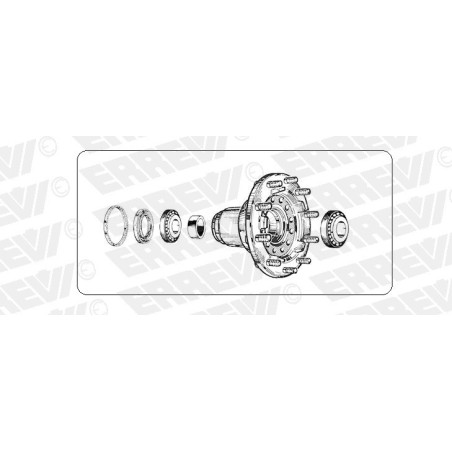 kit mozzo ruota anteriore iveco eurocargo 170/260e15/e18/e23/e27 eurotech eurostar con cuscinetti paraoli e colonnette