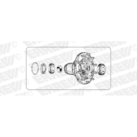 kit mozzo ruota anteriore iveco eurocargo tector 170e18/e21/e23/e24/e27/e28 eurotech/star/trakker stralis cursor con cuscinetti