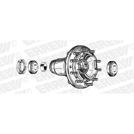 kit mozzo ruota anteriore iveco eurotech/star/trakker cursor stralis con cuscinetti paraoli colonnette