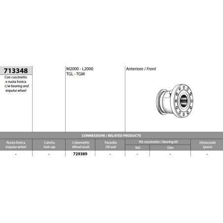 mozzo ruota anteriore man l2000 m2000 tgl tgm completo