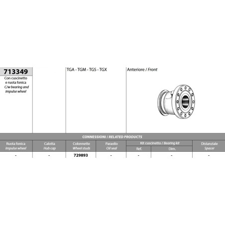 mozzo ruota anteriore man tga tgx tgm tgs con cuscinetto e ruota fonica