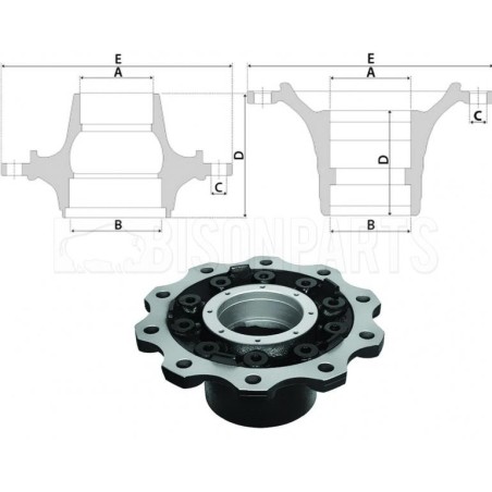 kit mozzo ruota anteriore mercedes actros con cuscinetti e paraolio