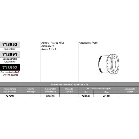 kit mozzo ruota anteriore mercedes actros mp2 mp3 mp4 axor axor ii con cuscinetto oe quality
