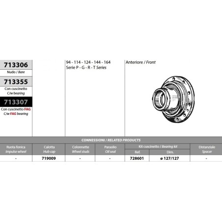 mozzo ruota anteriore nudo scania 4 serie p/g/r/t