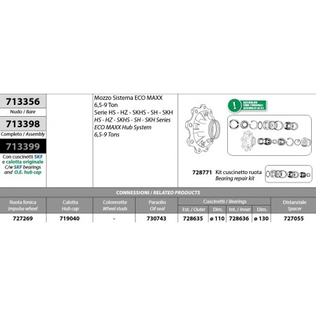 mozzo ruota completo assale bpw sistema eco maxx 6,5-9 ton serie hs hz skhs - sh - skh