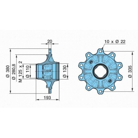 mozzo ruota assale bpw sistema eco maxx 6,5-9 ton serie hs hz skhs - sh - skh con cuscinetto oe quality e calotta