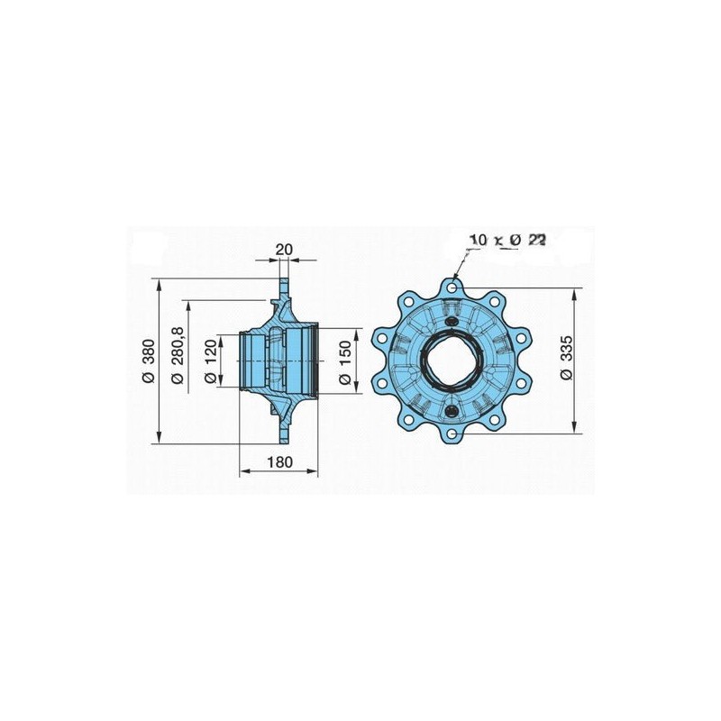 mozzo ruota assale bpw assale eco plus 6,5-8-9 ton serie hs hz skh ...