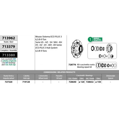 mozzo ruota nudo assale bpw assale eco plus 3 6,5-8-9 ton serie hs hz skh sh kh